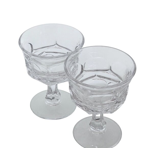 4 Fostoria Argus Champagne Coupes Goblets 5" vtg 1970s glass midcentury - Picture 4 of 6